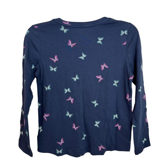 Old Navy Girls Size M (8) Long Sleeve Softest Tee 100% Cotton Butterfly NWT - Picture 2 of 4
